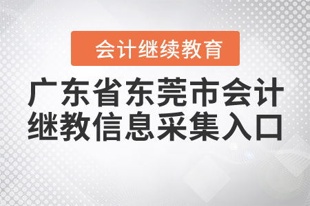 广东省东莞市会计继续教育信息采集入口