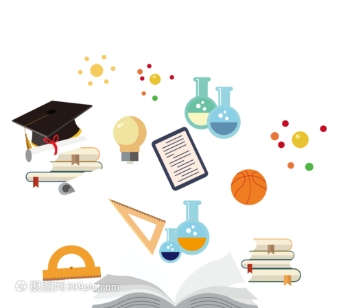 手绘卡通教育书图图