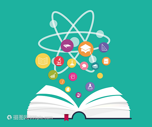 教育信息图打开书